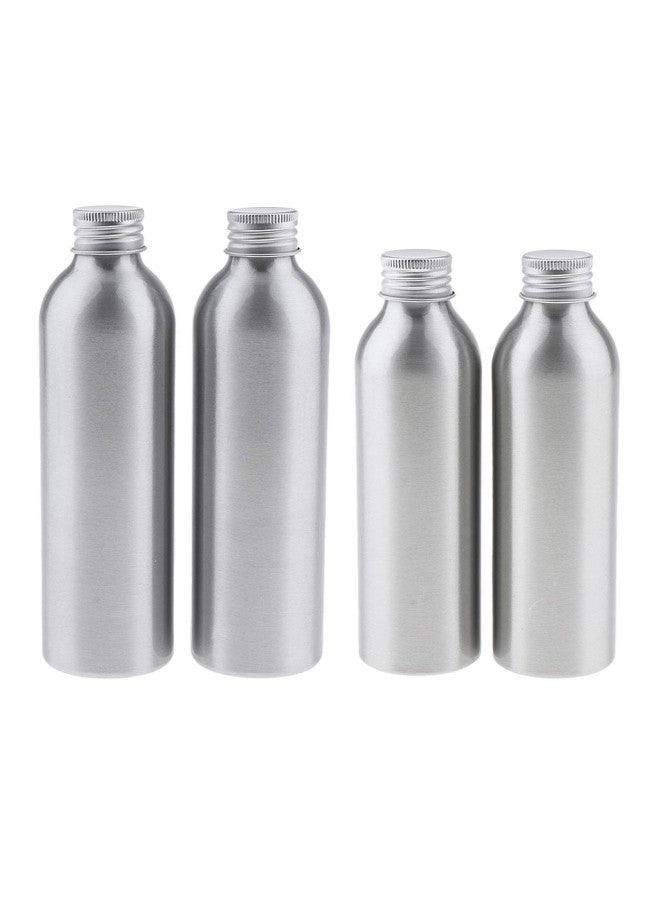 4 Aluminum Travel Water Lotion Shampoo Bottles  - Image 1