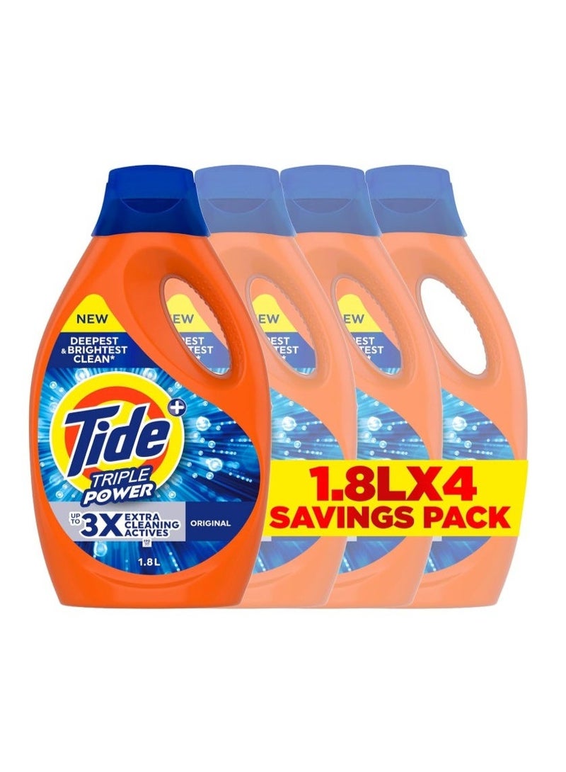تايد منظف الغسيل تايد جل أوتوماتيك باور – نظافة وانتعاش، 4 × 1.8 لتر - Image 1