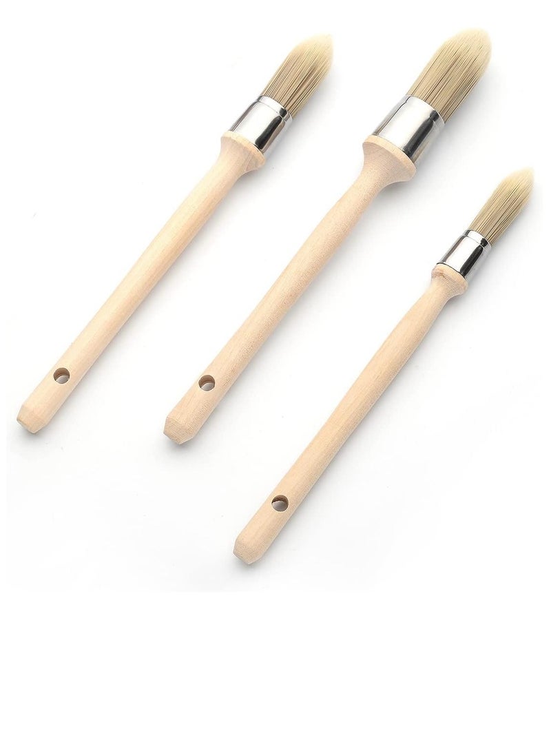 كاست ويف Trim Painting Tool 3 Packs with 0.6Inch 0.75Inch 1Inch Small Paint Brushes for Walls Touch Up Edge Painting Tool Round Paint Brush for House Wall Edges Trim Paint Brushes - Image 4