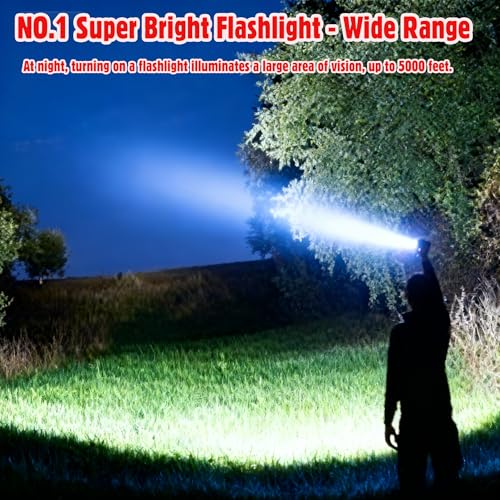 HAUSBELL A100 LED EDC Flashlights High Lumens,Bright, Zoomable, Waterproof, Powerful, Emergency Tactical LED Flashlights for Home and 5 Modes, Flashlight for Camping Gear、Hiking、Walking（2Pack） - Image 2