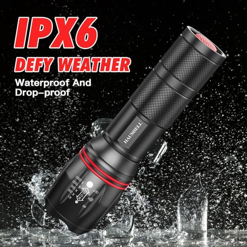 HAUSBELL A100 LED EDC Flashlights High Lumens,Bright, Zoomable, Waterproof, Powerful, Emergency Tactical LED Flashlights for Home and 5 Modes, Flashlight for Camping Gear、Hiking、Walking（2Pack） - Image 5