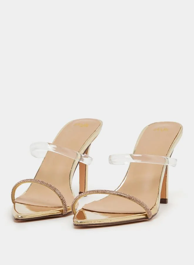 Styli Styli Strappy Slip-On Stiletto Heel Sandals