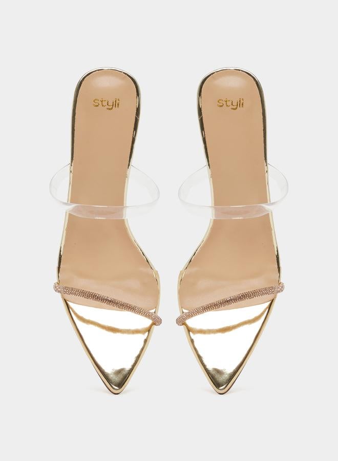 ستايلي صندل بكعب ستيليتو سهل الارتداء وحزام - Image 5