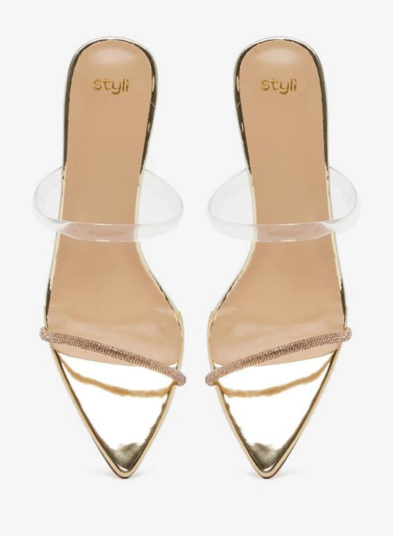 Styli Strappy Slip-On Stiletto Heel Sandals - Image 5