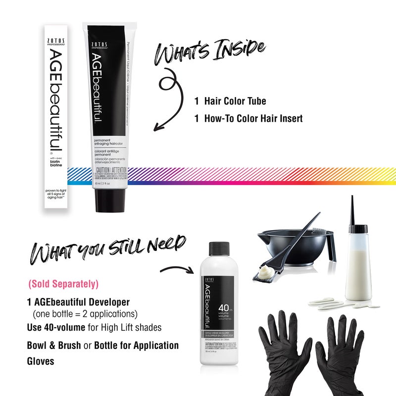 AGE beautiful Permanent Hair Color Dye Liqui Creme | 100% Gray Coverage | Anti-Aging Haircolor | Biotin for Thicker, Fuller Hair | Professional Salon Coloring | HLA High Lift Ash Blonde - Image 5