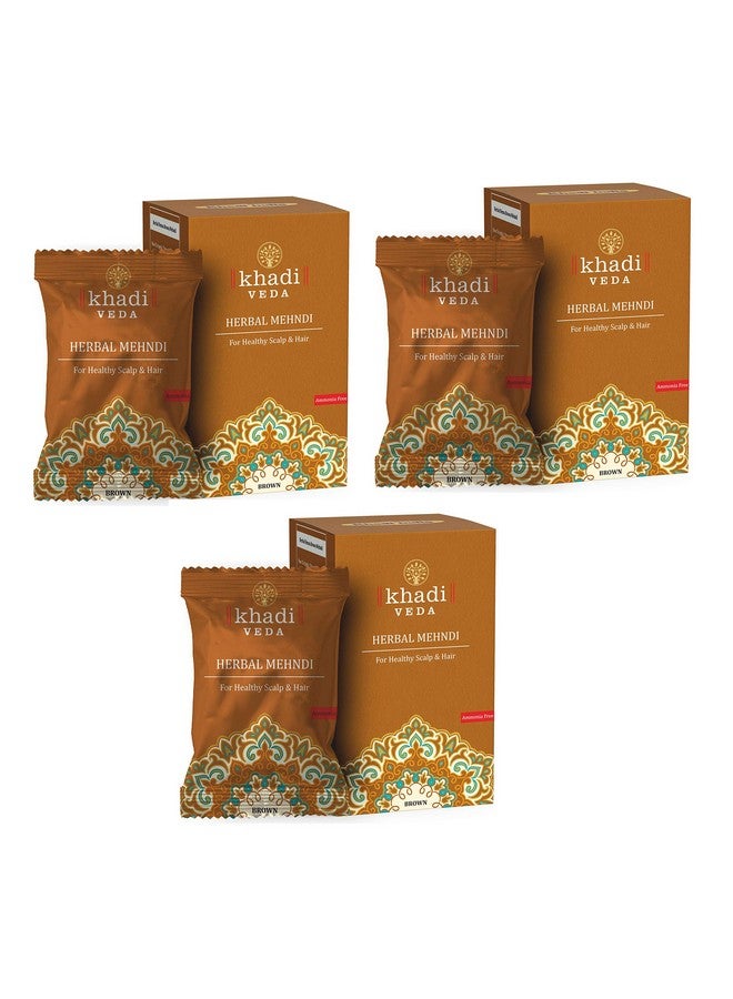 khadi veda Herbal Mehndi Henna Powder 100Gm Each (Pack Of 3)(Brown) - Image 1