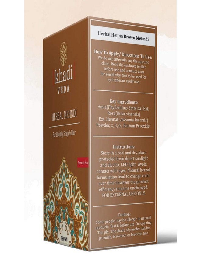 khadi veda Herbal Mehndi Henna Powder 100Gm Each (Pack Of 3)(Brown) - Image 2