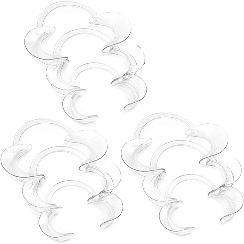 Dental Cheek Retractor, 9-Pack 100% BPA-Free C-Shape Autoclavable Mouth Opener Retractors for Teeth Whitening, Party, Mouthguard Challenge Game (3X Size S, 3xSize M, 3xSize L) (9 Pack) - Image 1