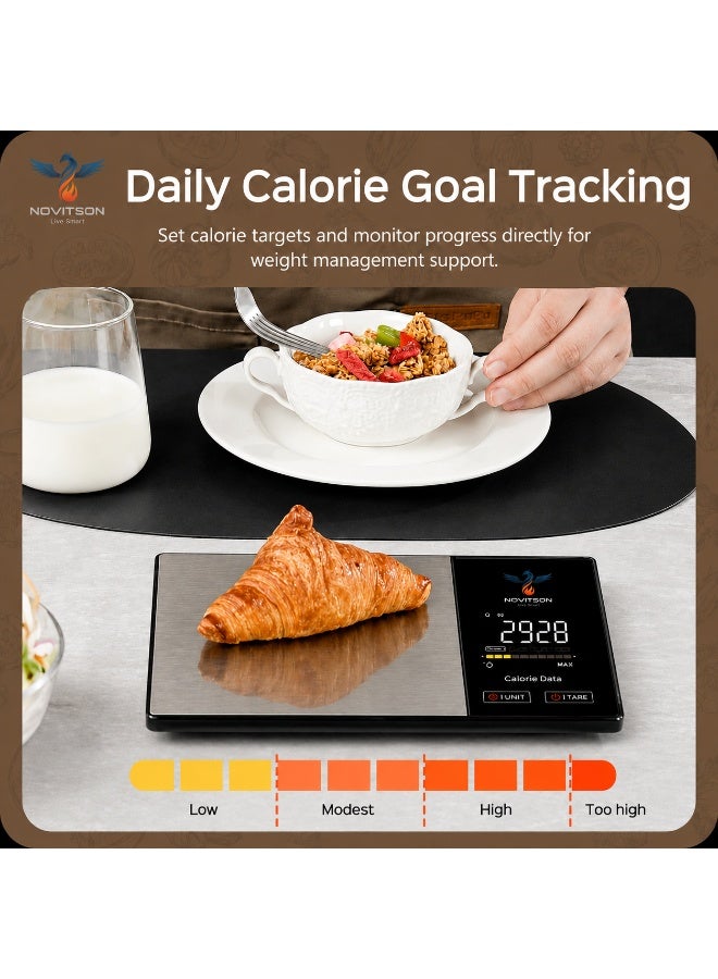 Novitson Smart Nutrition Kitchen Scale NKS-4540B, 5kg Bluetooth Food Scale with Calorie & Macro Tracking, Fitdays App, Black - Image 5