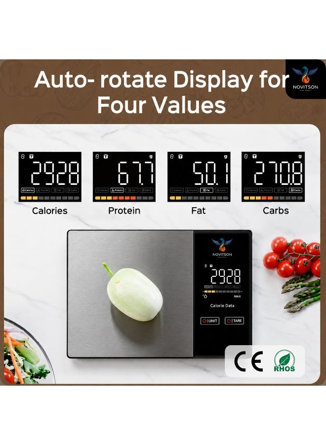 Novitson Smart Nutrition Kitchen Scale NKS-4540B, 5kg Bluetooth Food Scale with Calorie & Macro Tracking, Fitdays App, Black - Image 4