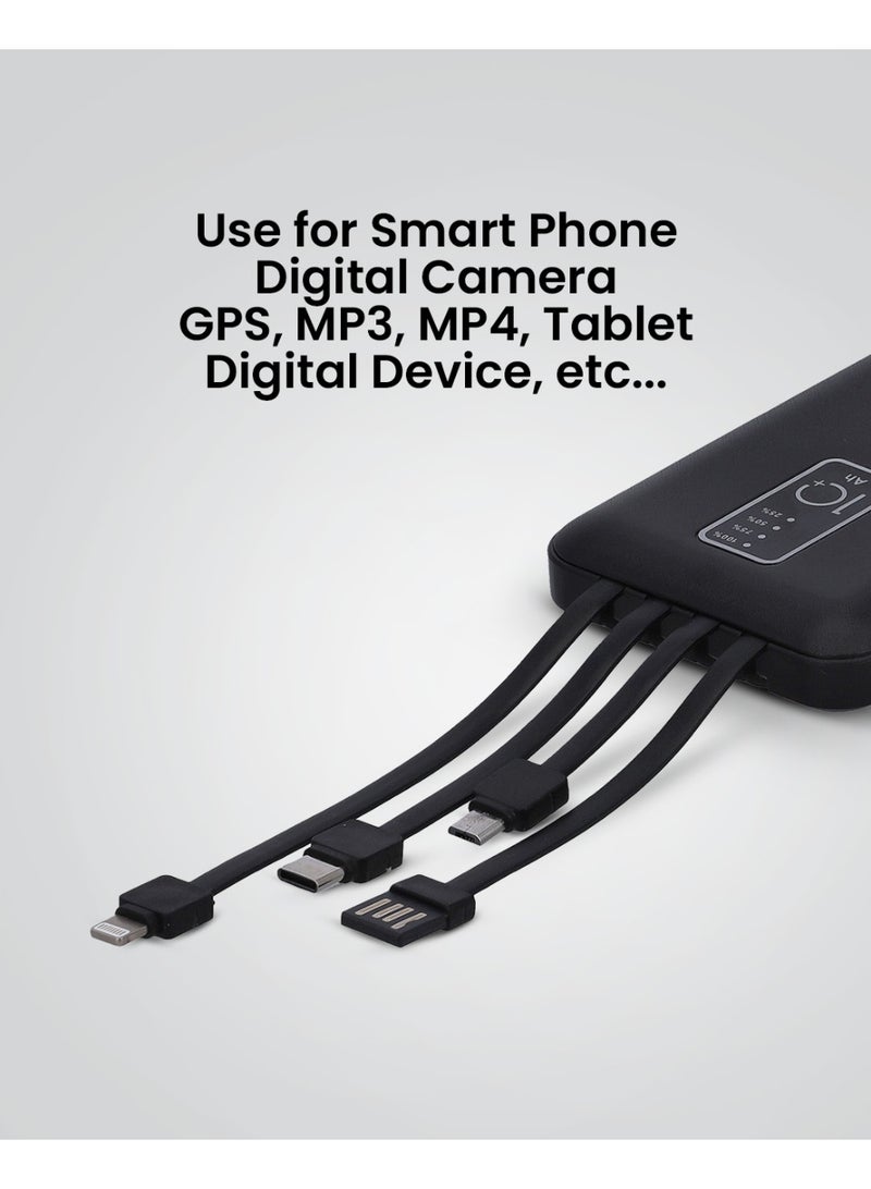 Olsenmark OMPB1819 Power Bank- 10000mAh Quick Charge Battery | Indicator Light | 4 Types of Cables | Quick Charge DC 5V/2.1A | Ideal for Smart Phones, Cameras, Mp4, Tablet, Smart Watches & More - Image 3