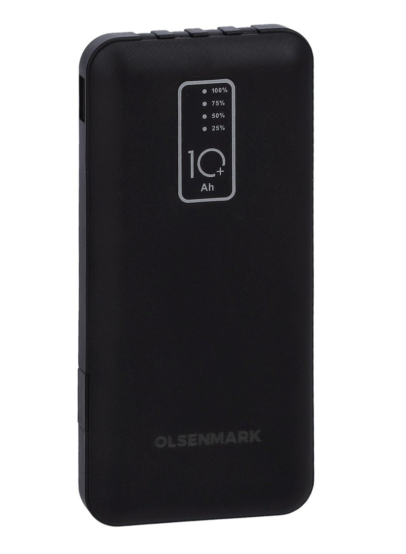 Olsenmark OMPB1819 Power Bank- 10000mAh Quick Charge Battery | Indicator Light | 4 Types of Cables | Quick Charge DC 5V/2.1A | Ideal for Smart Phones, Cameras, Mp4, Tablet, Smart Watches & More - Image 4