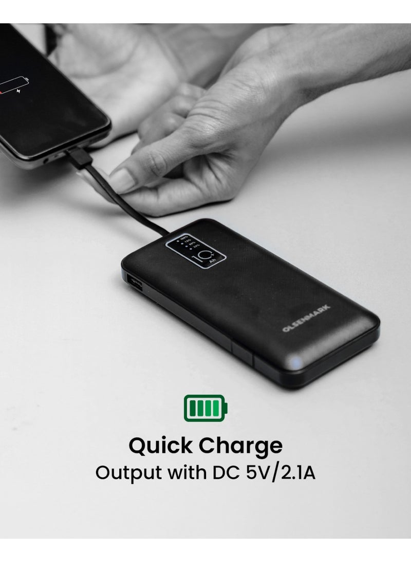 Olsenmark OMPB1819 Power Bank- 10000mAh Quick Charge Battery | Indicator Light | 4 Types of Cables | Quick Charge DC 5V/2.1A | Ideal for Smart Phones, Cameras, Mp4, Tablet, Smart Watches & More - Image 5