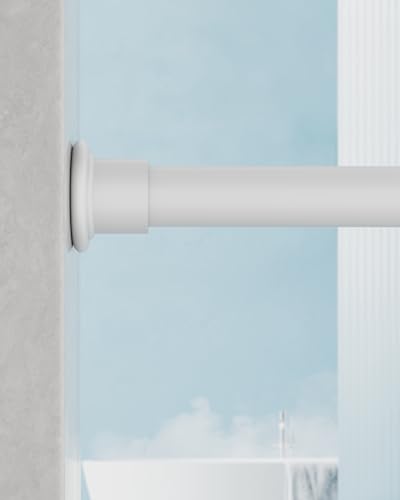 ALLZONE ALLZONE Shower Curtain Rod Tension No Drill 4283 InchesHeavy Duty Tension Curtain Rod Rustproof Shower Rods for Bathroom Adjustable Spring Tension Rods for WindowsWhite