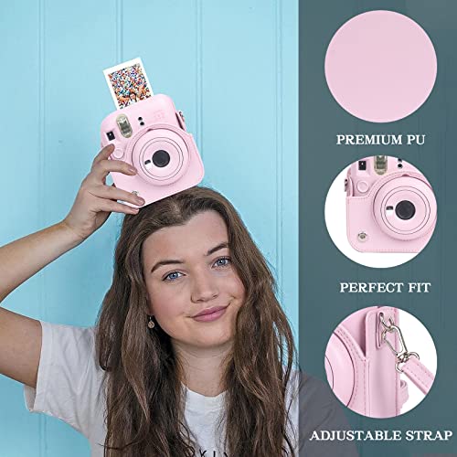 WOGOZAN Accessories Kit for Fujifilm Instax Mini 12 Instant Camera Case + Album for Mini 3 Inch Film + Color Filters + Photo Album & Frames + Wall Hanging Frame + DIY Sticker (Blossom Pink) - Image 4