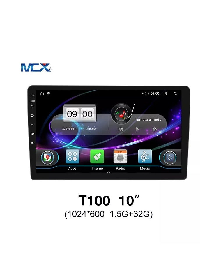 Generic - T100 10' Android 2GB ram 32GB storigCar Stereo Double Din 10.1 Inch Car Radio 2.5D HD Touchscreen Multimedia MP5 Player with Bluetooth GPS Support WiFi FM Radio Dual USB Mirror Link SWC + Backup Camera - Image 1