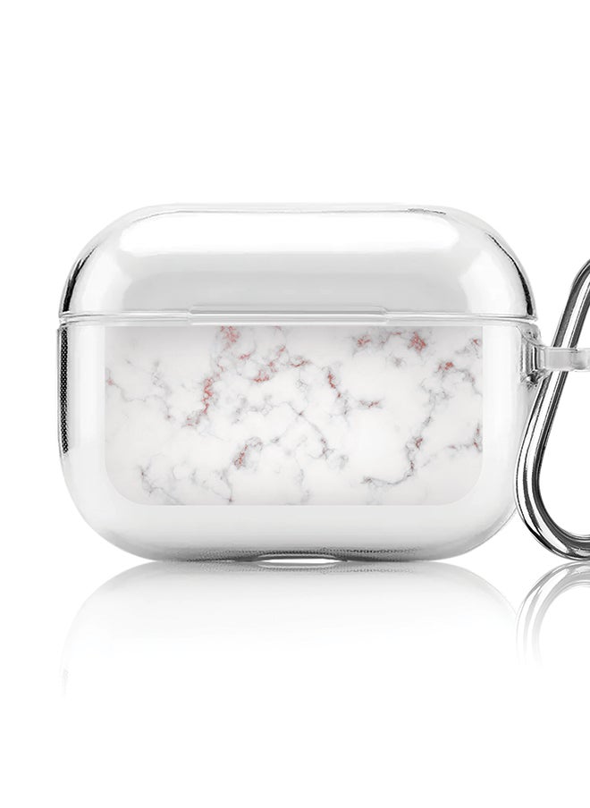Stylizedd - Classic Clear printed Case for Apple AirPods Pro 2nd Generation Thin Transparent Cover [Designed for Apple AirPods Pro 2nd Generation] - Marble Print Rose Grey - Image 1