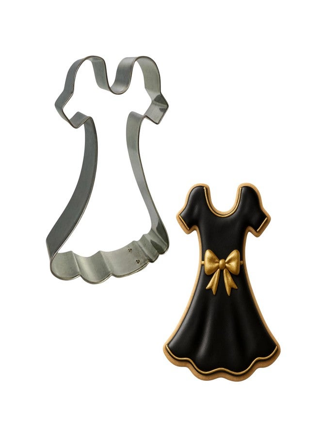 Foose Dress Cookie Cutter 4 Inch - Made in the USA - Foose Store Cookie Cutters Tin Plated Steel Dress Cookie Mold - Image 1