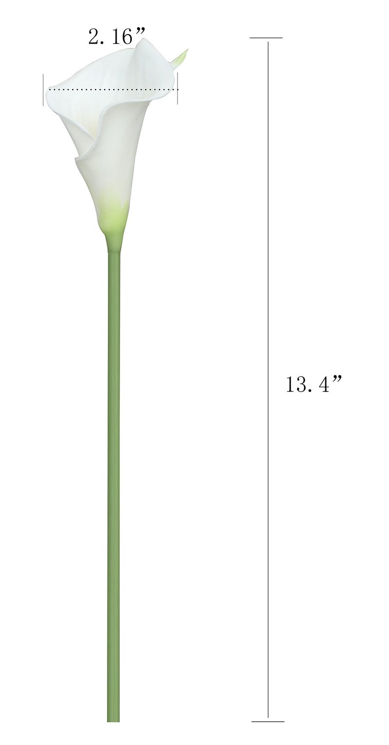 Duovlo 20pcs Calla Lily Bridal Wedding Bouquet Lataex Real Touch Artificial Flower Home Party Decor (White) - Image 4