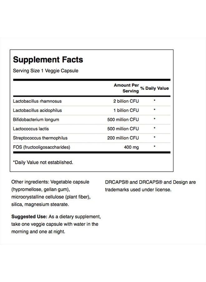 SWANSON Probiotic Complex 4.2 Billion CFU 5-Strain Digestive Health Fat Metabolism Satiety Prebiotic FOS Complex Supplement 120 Veggie DRcaps - Image 3