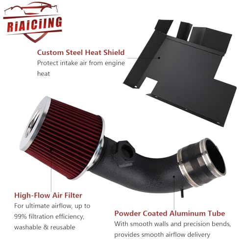 RiAiCiING Cold Air Intake Kit Compatible with BMW 2008-2011 128i E82 E88, 2008-2011 328i/2006 330i E90 E91 E92 E93 N52 3.0L, Increases Horsepower & Torque, More Aggressive and Sporty Induction Sound - Image 4