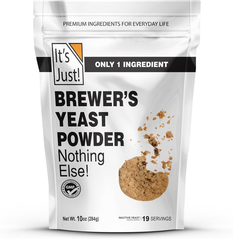 It's Just! Brewer's Yeast Powder - 10oz for Lactation Support, Keto Baking, and Sourdough Bread - Image 1
