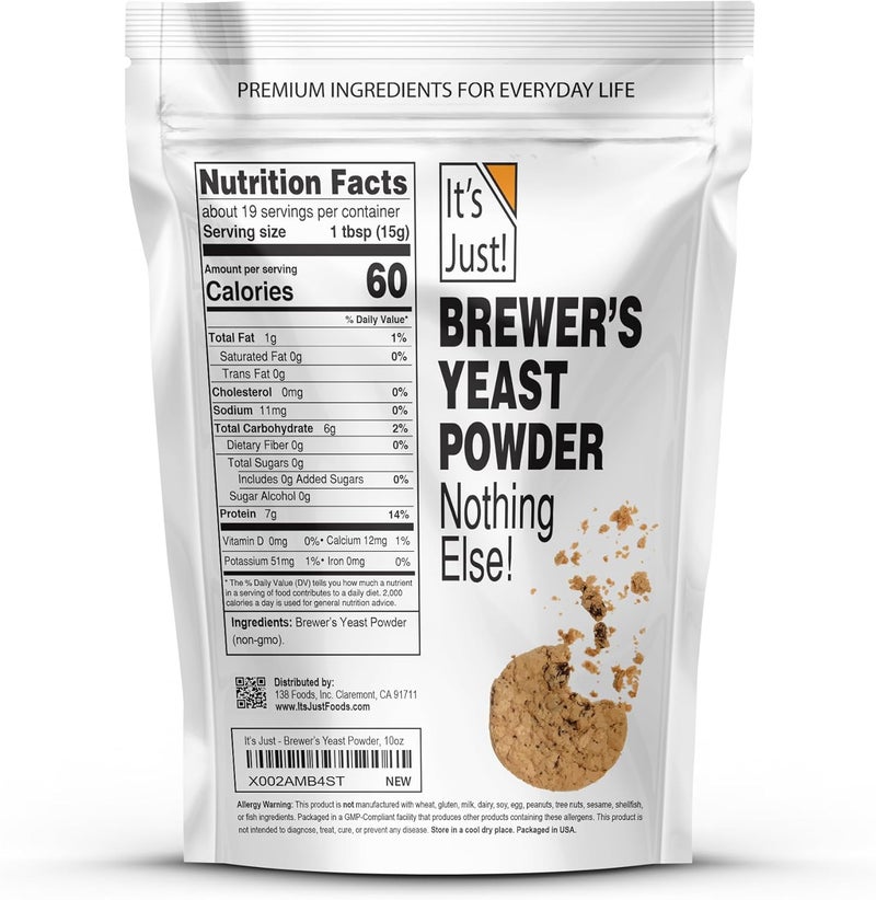It's Just! Brewer's Yeast Powder - 10oz for Lactation Support, Keto Baking, and Sourdough Bread - Image 2