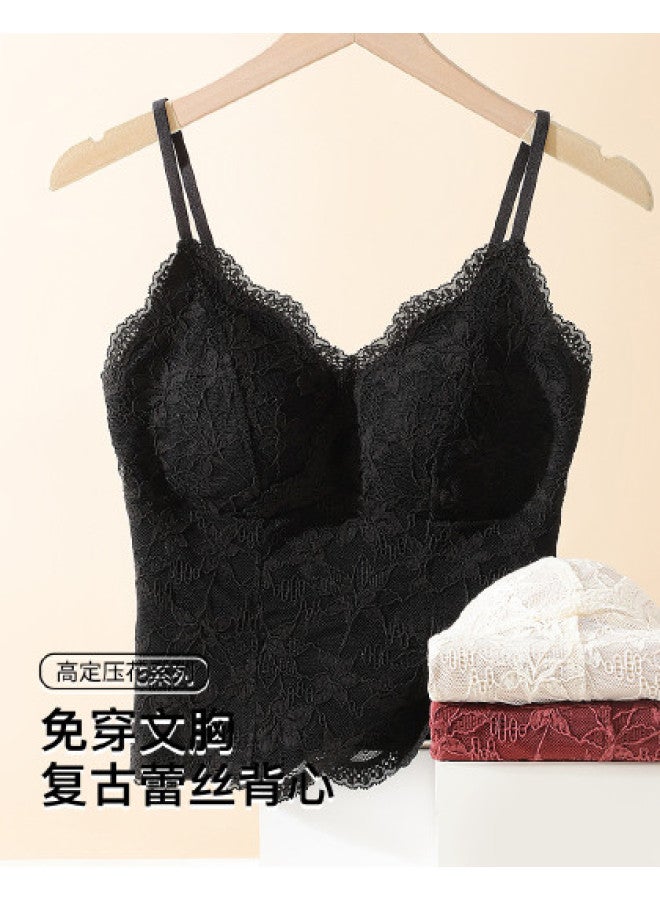 Moonbadi Haute Couture Embossed Lace Bralette French Lace Camisole Women'S Undershirt - Image 1