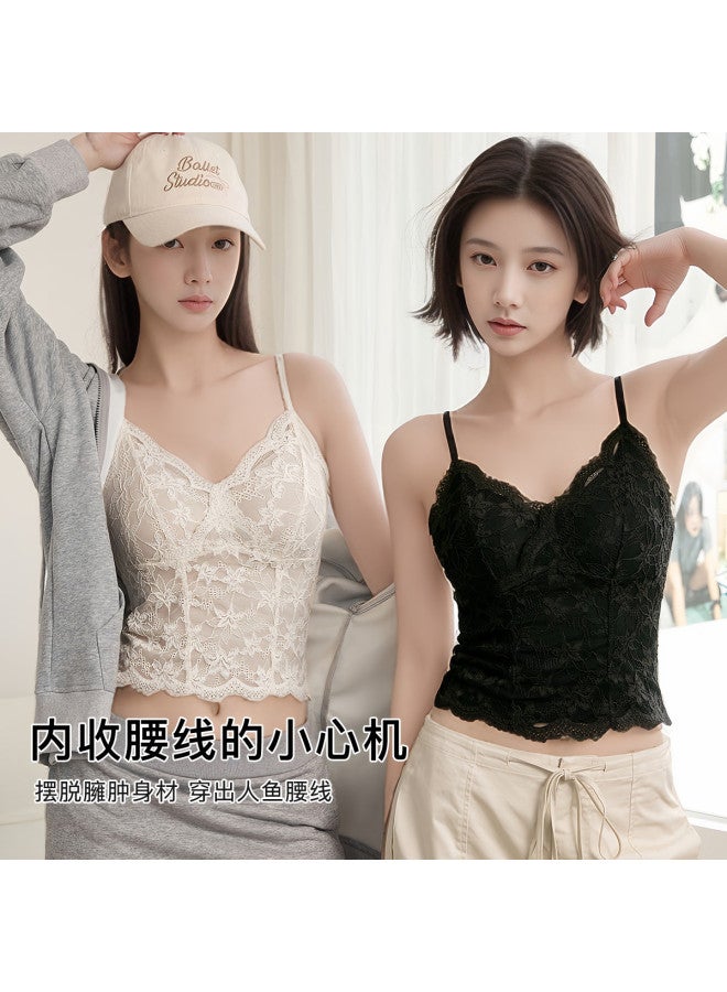 Moonbadi Haute Couture Embossed Lace Bralette French Lace Camisole Women'S Undershirt - Image 5