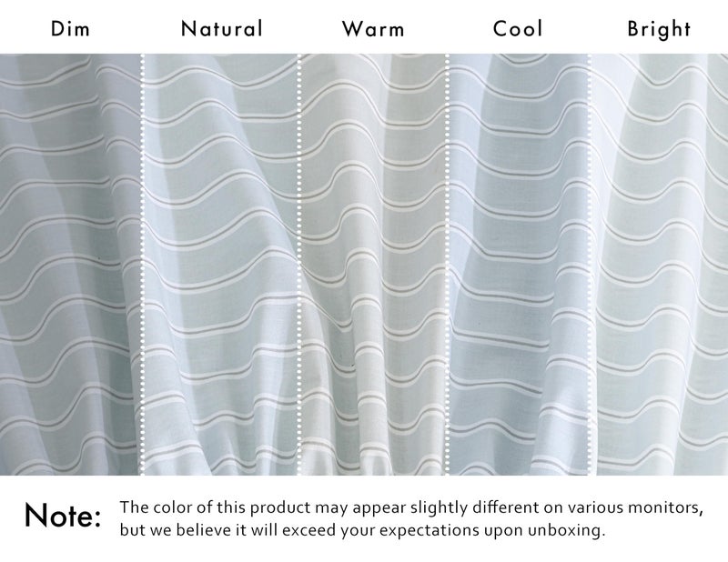 RUVANTI 6 Pcs Cotton Sheets - 100% Natural Cotton Soft, Lightweight & Breathable Crispy Percale Sheets, Full Size Bed Sheets 16" Deep Pockets, Horizon Stripes - Image 5