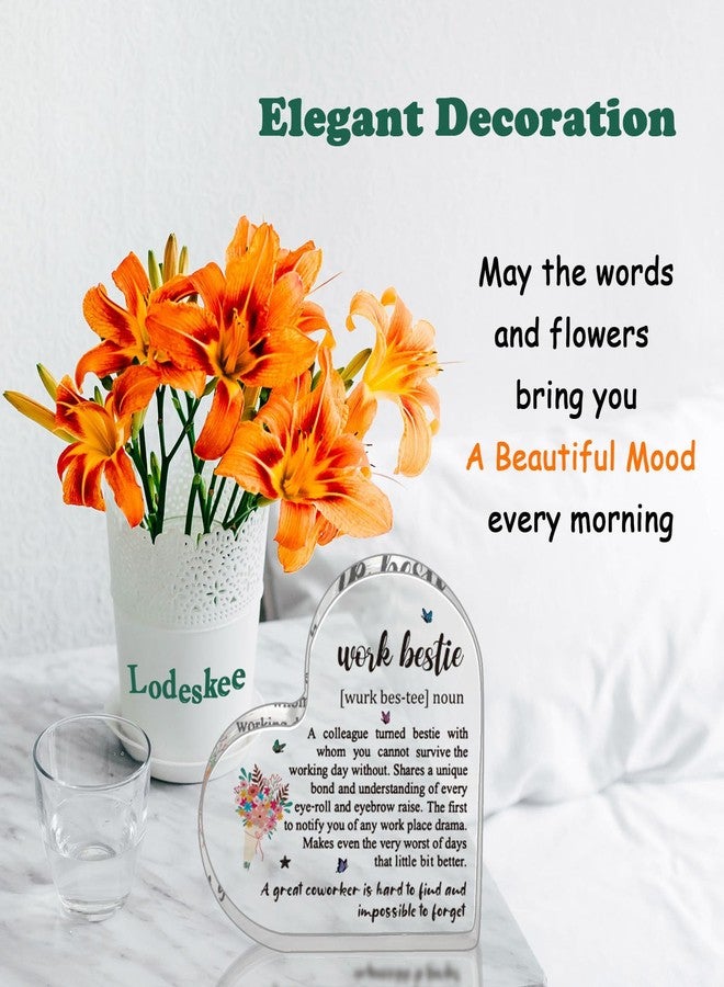 Lodeskee Work Bestie Valentines Day Gifts for Women Coworker Friends, From Coworkers to Friends Gift for Birthday Retirement Farewell Thanksgiving Day Mothers Day, Funny Work Bestie Definition Signs for Favorite Friend At Work - Image 3