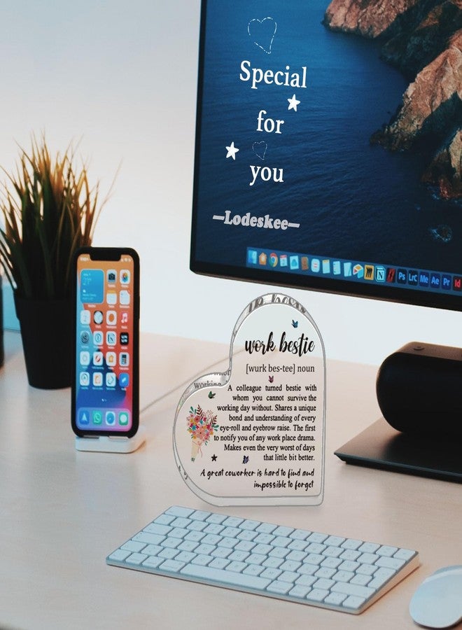 Lodeskee Work Bestie Valentines Day Gifts for Women Coworker Friends, From Coworkers to Friends Gift for Birthday Retirement Farewell Thanksgiving Day Mothers Day, Funny Work Bestie Definition Signs for Favorite Friend At Work - Image 4