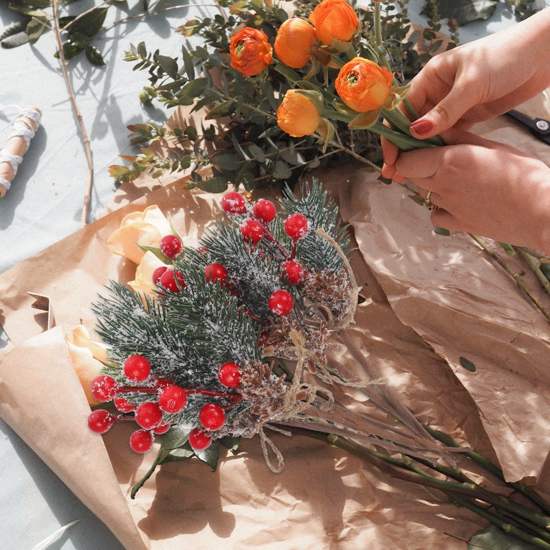 Realistic Berry Branches, Elegant Home Adornment for Mantels and Windows, Long Lasting Use - Image 4