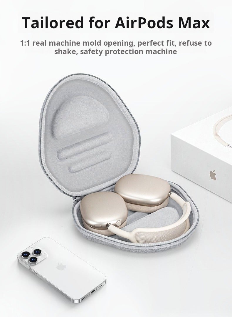 Protective Carrying Case for Apple AirPods Max – 1:1 Molded EVA Hard Shell with Velvet Lining, Waterproof Oxford Fabric, Shockproof & Travel-Friendly Headphone Storage Bag - Image 2