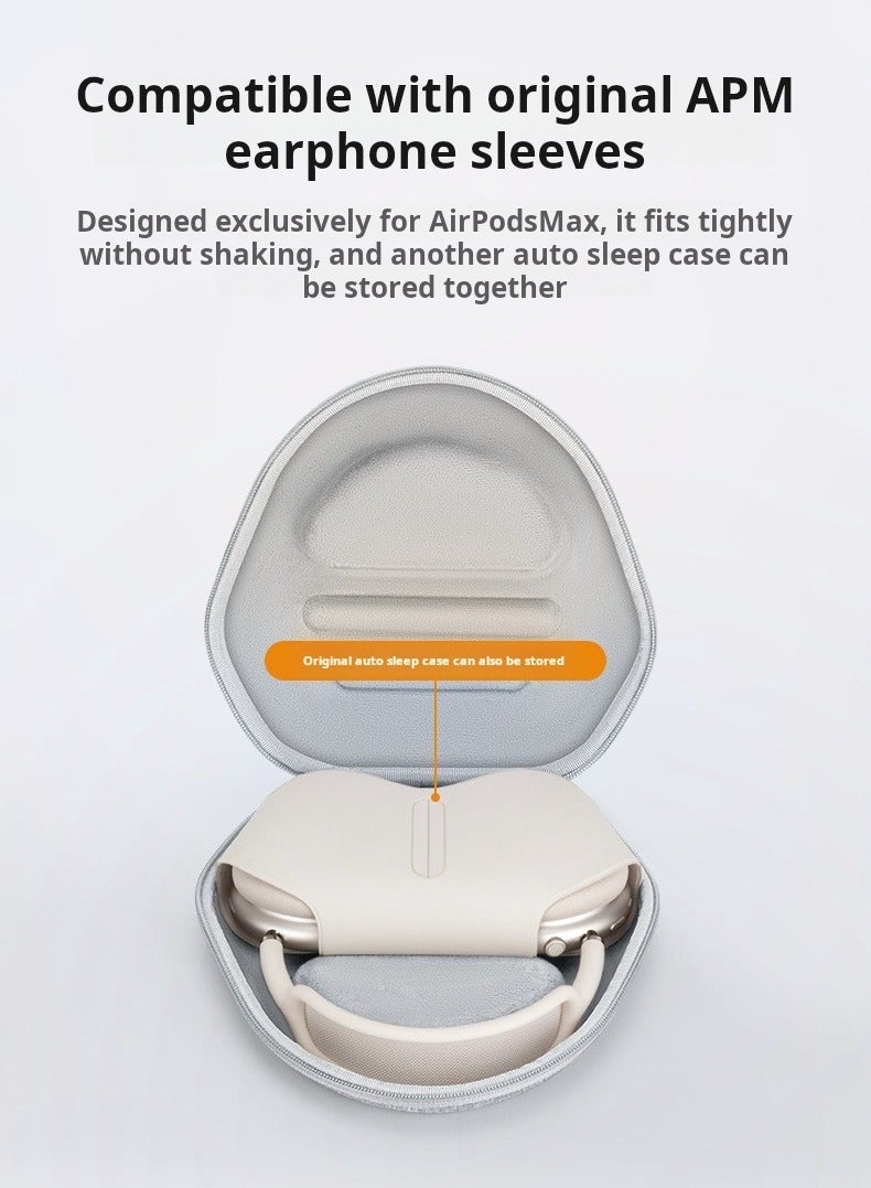 Protective Carrying Case for Apple AirPods Max – 1:1 Molded EVA Hard Shell with Velvet Lining, Waterproof Oxford Fabric, Shockproof & Travel-Friendly Headphone Storage Bag - Image 3