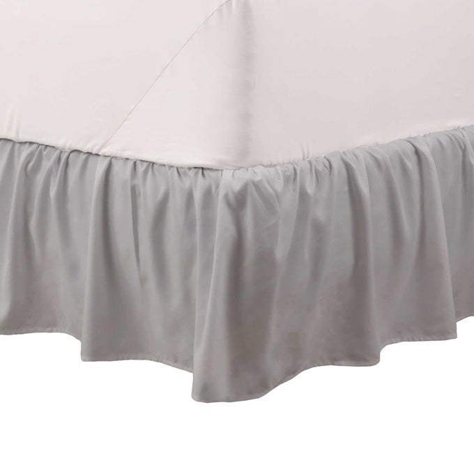FULL RUFFLE BED SKIRT EASY FIT BED SKIRTS MICROFIBER BED SKIRT 15 INCH DROP HOTEL QUALITY BEDSKIRT GRAY