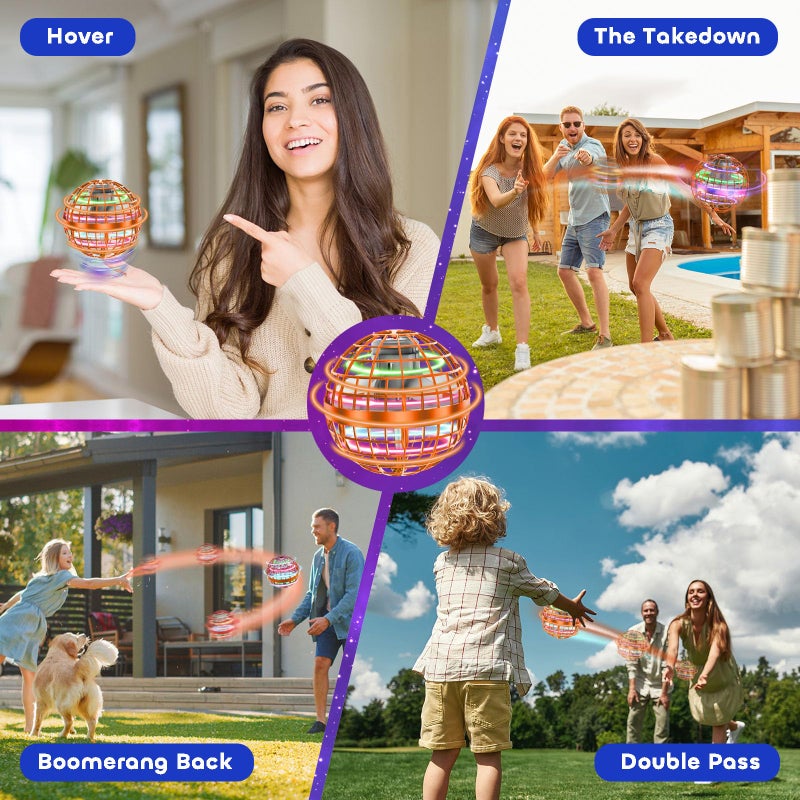 Tikduck Flying Orb Ball 2026 Toys Soaring Hover Boomerang Spinner Hand Controlled Mini Drone Cosmic Globe Spinning Kids Outdoor Fly Toy Birthday Gift Cool Stuff for Boys Girls 6 7 8 9 10 Year Old - Image 3