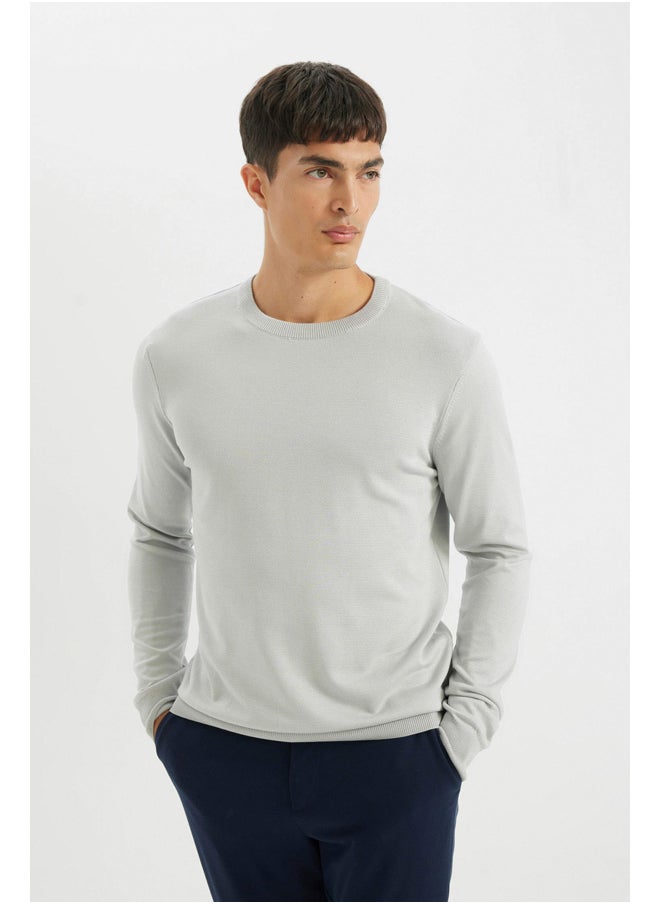 DeFacto Man Smart Casual Tricot Regular Fit Crew Neck Long Sleeve Pullover  - Image 3