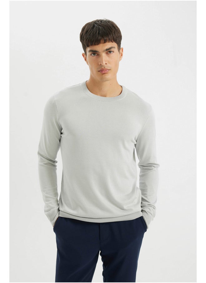 DeFacto Man Smart Casual Tricot Regular Fit Crew Neck Long Sleeve Pullover  - Image 2