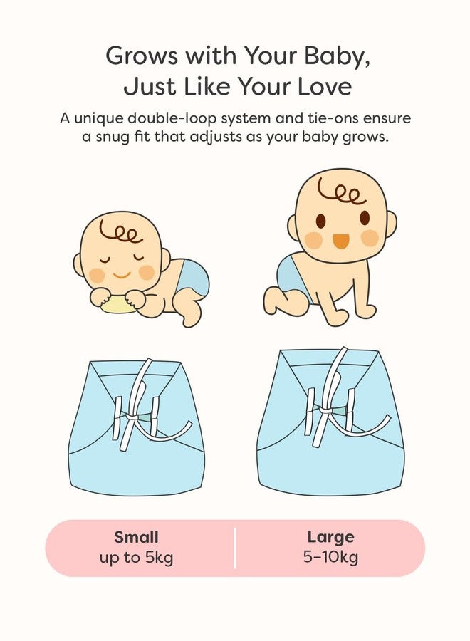 SuperBottoms DryFeel Baby Langot 0-6 months l Organic Cotton Modern Baby Nappy l Mess-free Langot with Gentle Elastics l Super DryFeel Top Layer l Diaper-free Time Essential | 3 Pack - Image 5