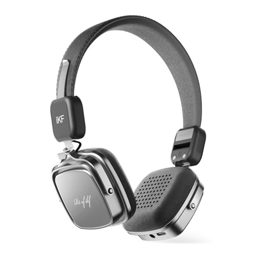 iKF R2 Retro Classic Wireless Headphones,On Ear Headset,Ergonomic Design,40mm Drivers, ENC Clear Call, Bluetooth & Wired Dual Mode, 60H Playback,Throwback 80s 90s,OOTD (Black) - Image 1