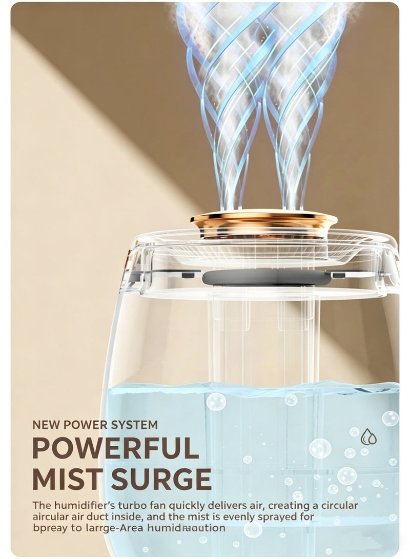 HFN 2L Dual Nozzle Cold Mist Humidifier with Night Light, Digital Display Humidifier, 3 Atomization Modes & 360° Rotatable Nozzle, Ultra-Quiet Operation, Auto Shut-Off Without Water, Ideal for Home, Baby Room and Office - Image 4