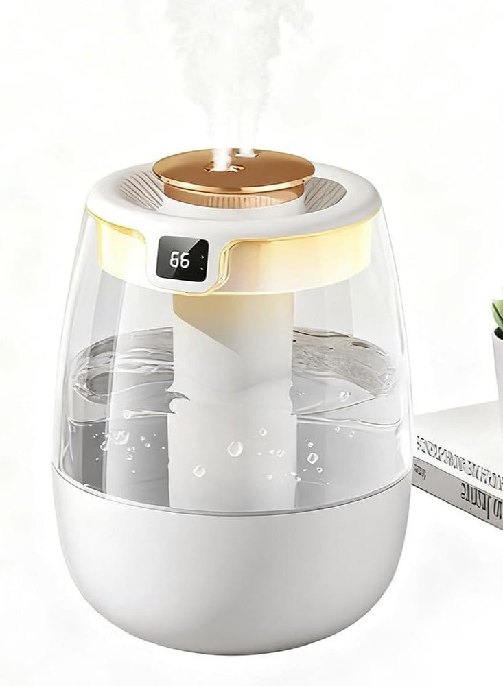 HFN 2L Dual Nozzle Cold Mist Humidifier with Night Light, Digital Display Humidifier, 3 Atomization Modes & 360° Rotatable Nozzle, Ultra-Quiet Operation, Auto Shut-Off Without Water, Ideal for Home, Baby Room and Office - Image 2