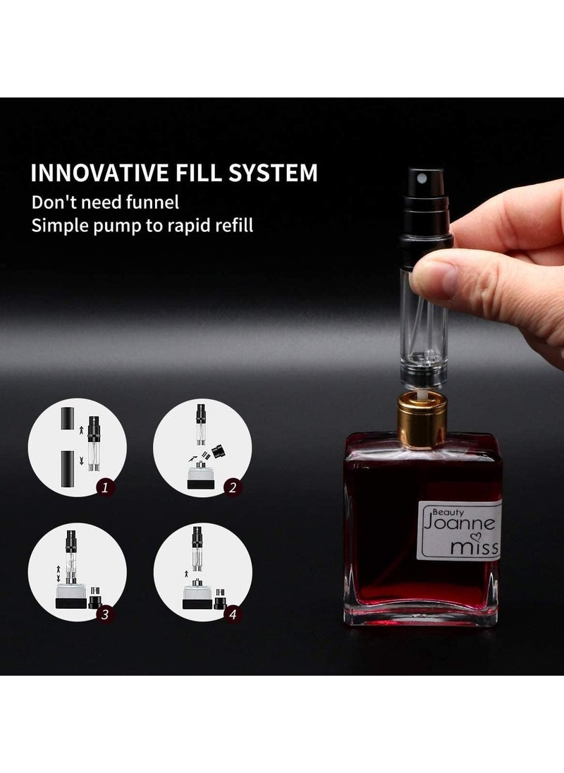 ماركة غير محددة زجاجة عطر قابلة لإعادة الملء أثناء السفر، قطعتان 5 مل رذاذ عطر صغير محمول فارغ مع مضخة رش دقيقة، حاوية عطر مقاومة للتسرب للنساء والرجال  - Image 2