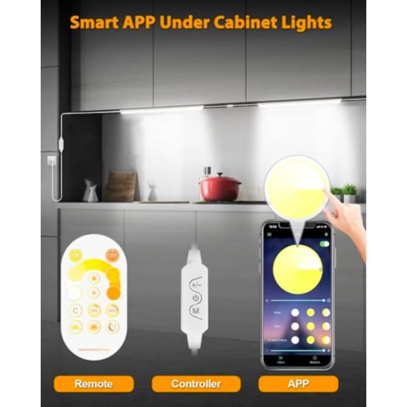 Under cabinet lighting for kitchen/room/shelf/desk/display case: dimmable 12-inch ultra-thin plug-in LED bar, multi-color, super bright, aluminum alloy, white - Image 5