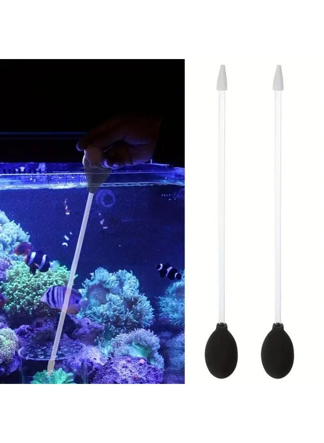 قطعتان من أنبوب سيفون الحوض الأسود منظف حوض الأسماك بدون بطارية للمياه العذبة والمالحة - Image 2