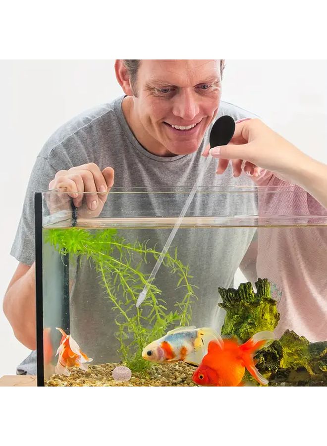 قطعتان من أنبوب سيفون الحوض الأسود منظف حوض الأسماك بدون بطارية للمياه العذبة والمالحة - Image 4