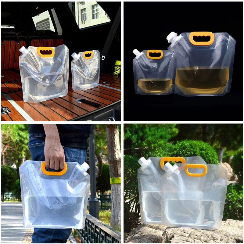 YAPULLYA 10 PCS Collapsible Water Container Bag, Portable Outdoor Folding Storage Jug Water Carrier, Reusable Grain Moisture Proof Sealed Bag Grain Storage Tank, 2.5L - Image 4