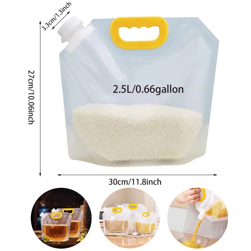 YAPULLYA 10 PCS Collapsible Water Container Bag, Portable Outdoor Folding Storage Jug Water Carrier, Reusable Grain Moisture Proof Sealed Bag Grain Storage Tank, 2.5L - Image 2
