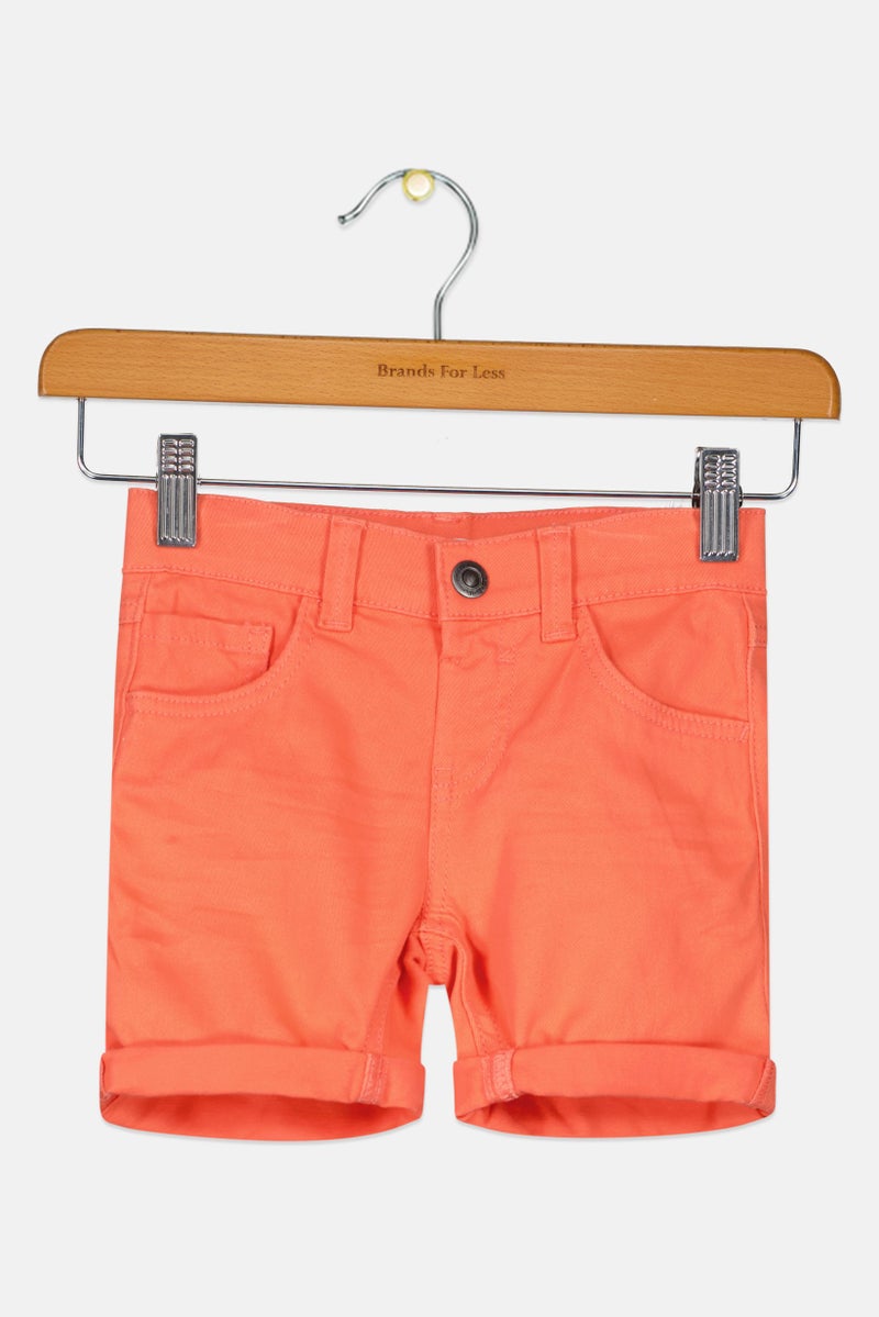 NAME IT Toddlers Boy Solid Basic Shorts, Coral - Image 1